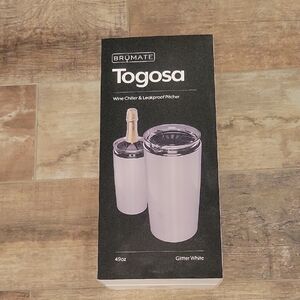 BrüMate 49 Oz Togosa Wine Chiller & Leakproof Purcher in Glitter White NWT